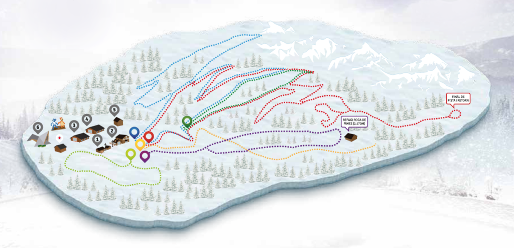 Mapa de pistes d'esquí de fons de Naturlandia
